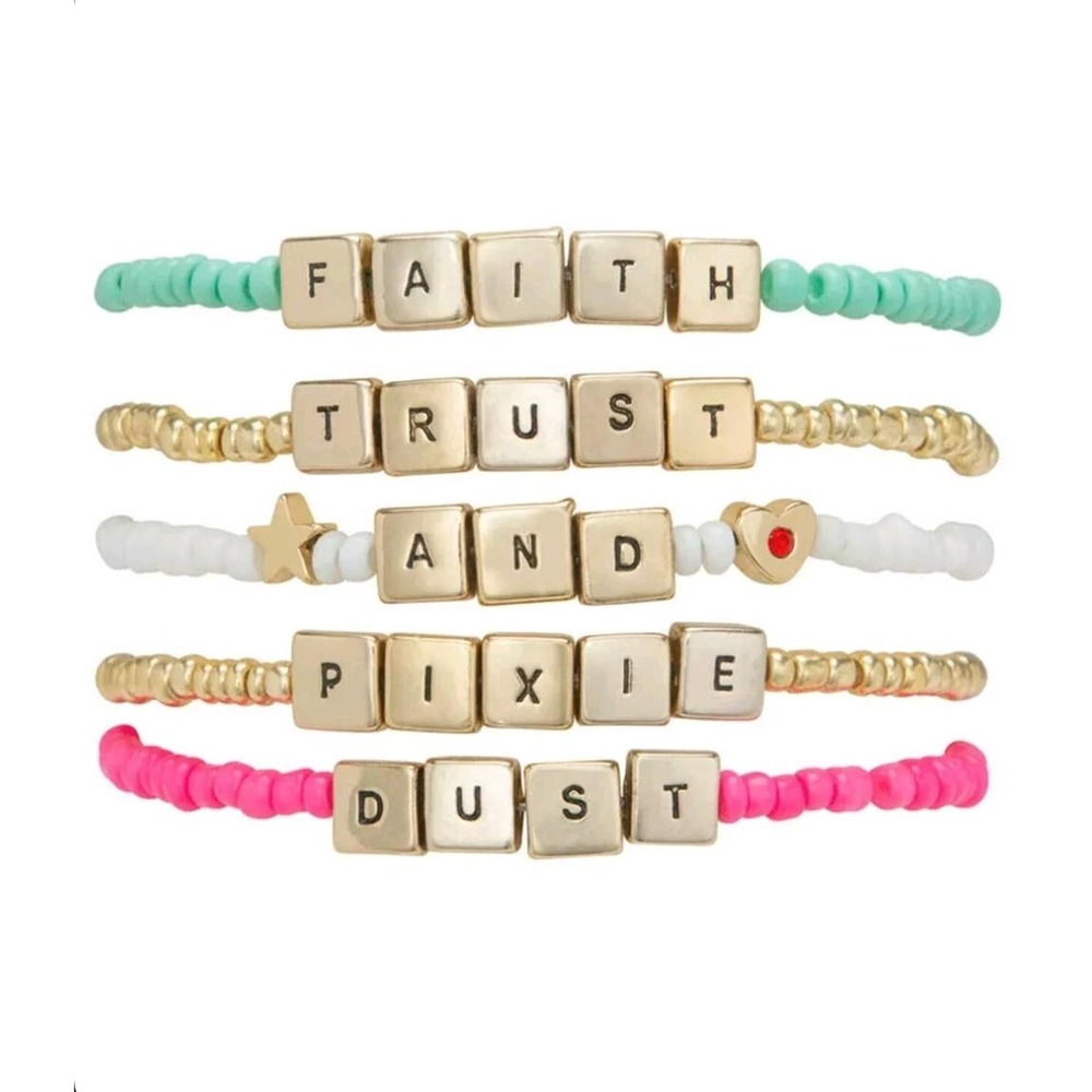 Rachel Roy Gold-Tone 5Pc Set Pixie Dust Beaded Stretch Bracelets